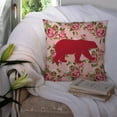 thumbnail image 3 of Bear Shabby Chic Pink Roses   Fabric Decorative Pillow, 3 of 4