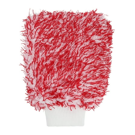 Chenille Microfiber Car Wash Mitts 10.2" x 6.7" Scratch Free Wash Gloves Absorbent Double Sided Plush Cleaning Drying Mitts for Car Washing Home, Red