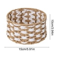 thumbnail image 3 of Natural Paper Storage Basket 6x6x4 Inches, Desk Coffee Table Organizer Tray for Snacks Cosmetics Small Items, Rustic Home Decor, 3 of 6