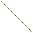 thumbnail image 5 of Auriga Fine Jewelry 14K Yellow Gold Diamond and Oval Sapphire Bracelet 7inch for Women, 5 of 6