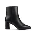 thumbnail image 2 of INC Womens Black Cushioned Arch Support Dasha Square Toe Block Heel Zip-Up Leather Dress Booties 9.5 M, 2 of 4