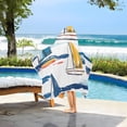 thumbnail image 3 of Yayeee Kids Hooded Towels Toddler Soft Absorbent Beach Bathing Wrap 50" x 23.5", Dark Blue Hand Drawn Sailboats, 3 of 5
