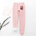 thumbnail image 2 of IROINNID Clearance Fleece Sweatpants for Women Fleece Christmas Santa Claus Print Leggings Drawstring Waist Thick Warm Elastic Pants with Pockets,Pink, 2 of 7