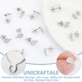 thumbnail image 5 of 1box 80pcs Flat Round 304 Stainless Steel Stud Earrings with Loops 100pcs 201 Stainless Steel Ear Nuts Stainless Steel color 11.7x7mm Hole: 1.2mm Pin: 0.7mm, 5 of 6