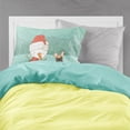 thumbnail image 2 of Fawn French Bulldog Snowman Christmas Fabric Standard Pillowcase, 2 of 2