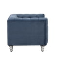 thumbnail image 6 of 42" Fluff Sofa Chair, Modern Luxury Upholstered Buttoned Tufted Sofa Couch with Solid Wood Legs, Vintage Tufted Couches for Living Room, Bedroom, Office, Apartment, Blue, 6 of 9