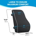 thumbnail image 2 of Almohada de apoyo Lumbar QUTOOL para el coche de la silla de la oficina, cojín trasero de espuma de la memoria ergonómica, respaldo de cuña, negro, 2 of 9