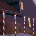 thumbnail image 4 of Alpine Corporation 27" Striped Plastic Solar Light-Up Holiday Garden Stakes, Set of 4, Red/White, 4 of 12