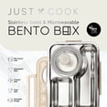 thumbnail image 4 of Just Cook Microwave Safe Stainless Steel Bento Box with Sauce Jar 1050 ml (Coconut Milk), 4 of 8