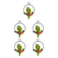 thumbnail image 2 of Guardoinrt Vibrant Resin Artificial Parrot Statue Perch Hanging on Metal Ring Garden Decor Type C 5Set, 2 of 6