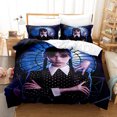 thumbnail image 1 of Wednesday Addams Bedding Suit, 3-piece Set, 3D Print, Soft Microfiber, Suitable For Boys And Girls-sebneei, 1 of 3