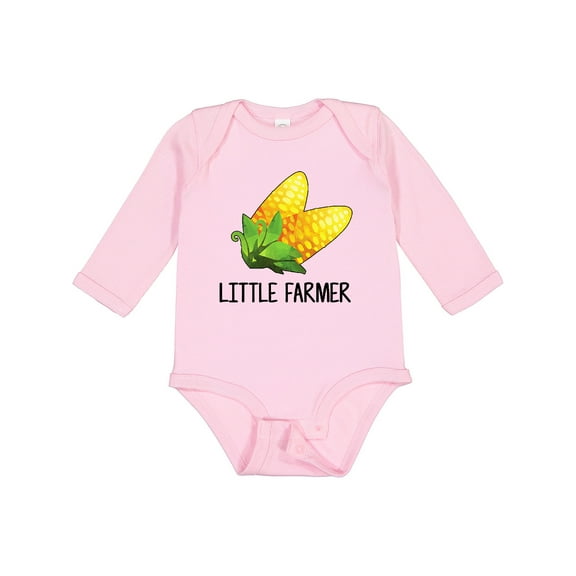 Inktastic Little Farmer with Corn Boys or Girls Long Sleeve Baby Bodysuit