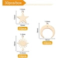 thumbnail image 2 of 30Pcs 3 Style Sun Brass Links 14K Gold Plated Star Moon Connectors with 2 Holes for DIY DIY Jewelry Making Findings, 2 of 7