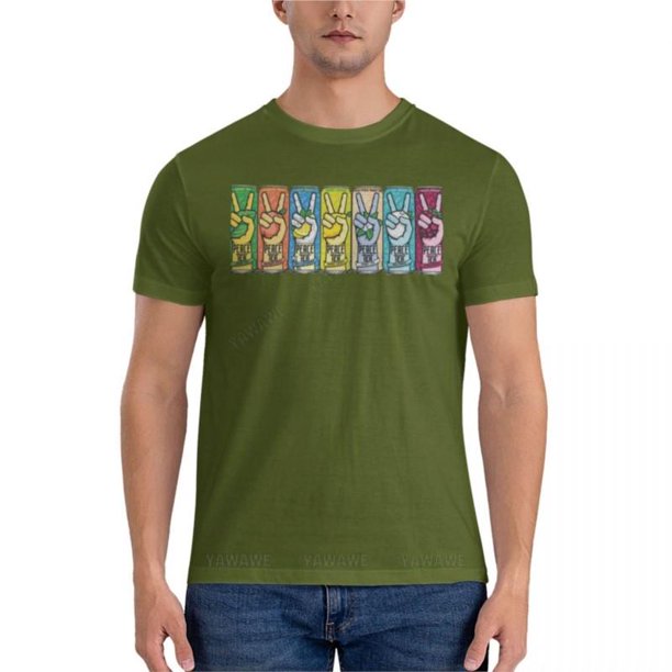Camiseta de verano para hombre camisa clásica de té de la paz de gran tamaño