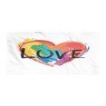 thumbnail image 1 of Rainbow Gym Towel, Brush Painted Pride Heart LGBT Plain Background, One-Sided Quick Dry Microfiber for Beach Fitness & Swimming, 60" x 30", Multicolor, by Ambesonne, 1 of 2