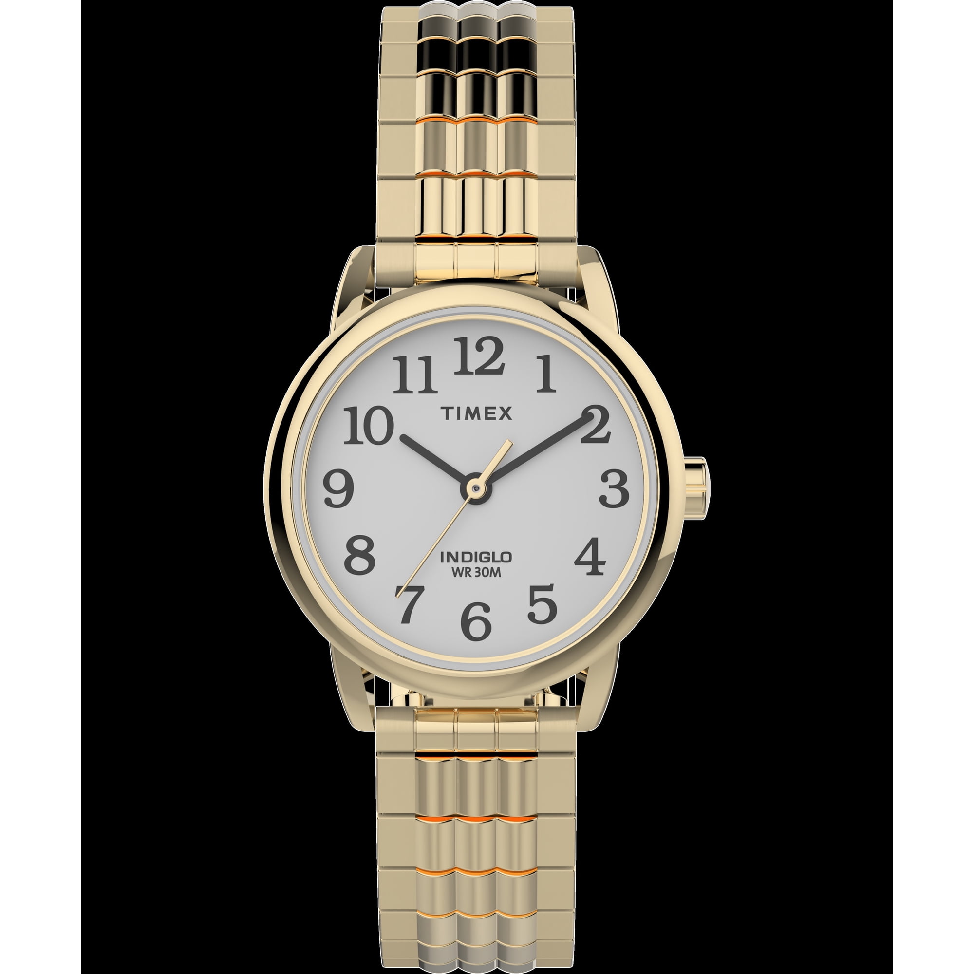 Timex Women's Easy Reader 25mm Perfect Fit Watch – Gold-Tone Case White Dial with Two-Tone Expansion Band