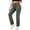 Army Green plus size cargo pants women a1, variant on Cagogo Women Plus Size Cargo Pants Straight Leg Elastic Waist with Pockets Casual Streetwear Work Active Long Trousers Solid Loose Fit Zipper Flap, Army Green M