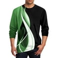 thumbnail image 1 of Blusas y camisas de manga larga y cuello redondo para hombre, estilo casual, estampado, cuello redondo, manga corta, poliéster, 1 of 4