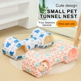 thumbnail image 7 of HOARBOEG Washable Guinea Pig Bed Hideout Tunnel with Non-Slip Bottom, Cozy Warm Cave for Rabbits Chinchillas Hamsters Ferrets Small Animals, Blue Small House for Hide & Sleep, 7 of 7