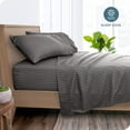 thumbnail image 6 of Bare Home Ultra-Soft Sheet Set - Premium 1800 Collection - Deep Pockets - 4-Pieces - King, Pinstripe - Gray/White, 6 of 8