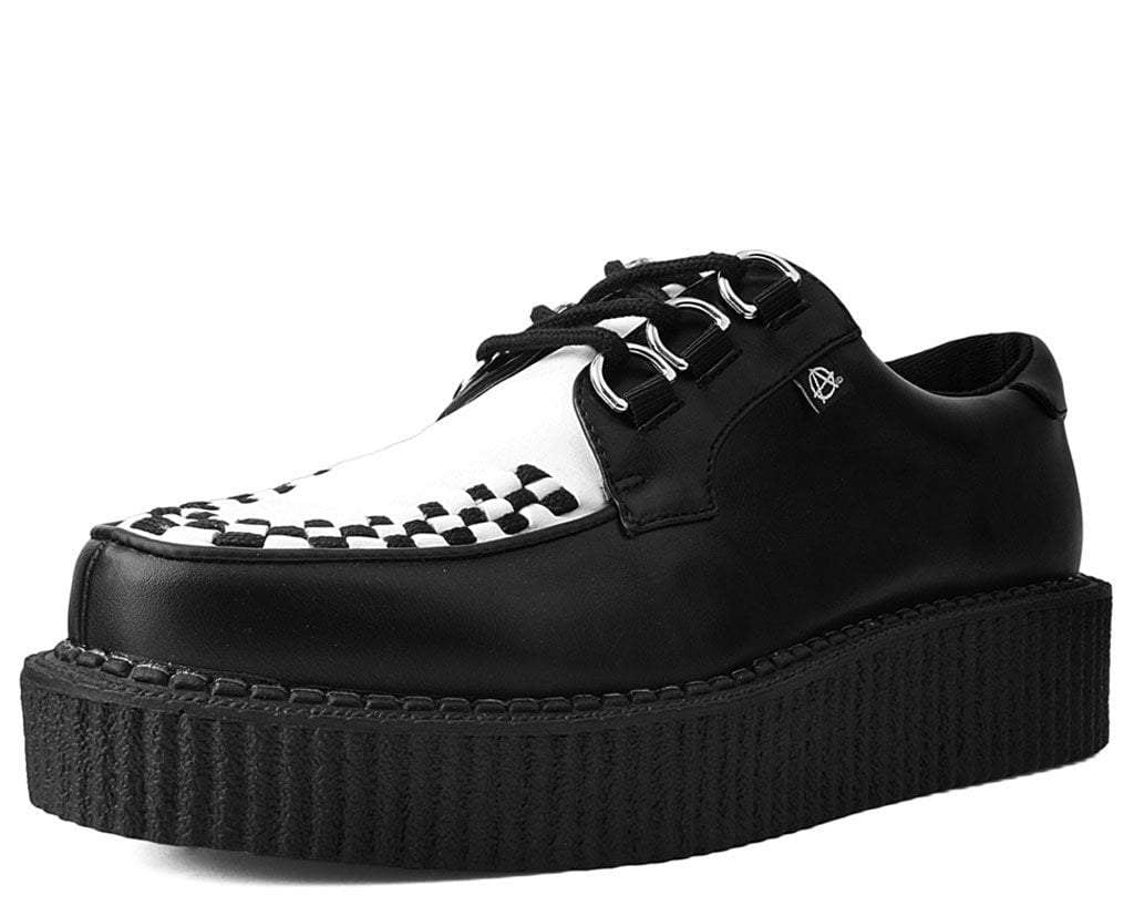 creepers shoes black and white