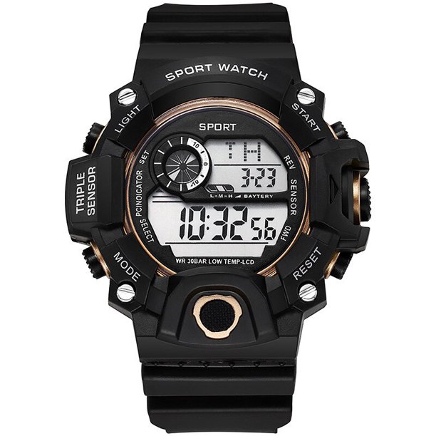 UTHAI H117 reloj de pulsera electrónico deportivo para hombre, pulsera multifuncional resistente al agua con alarma luminosa, esfera grande