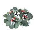 thumbnail image 2 of Guirnalda de hojas de eucalipto BLESIY Anillos de velas florales artificiales candelabro, 2 of 8