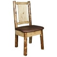 thumbnail image 5 of Glacier Country Collection Side Chair - Saddle Upholstery, w/ Laser Engraved Bronc Design, 5 of 11