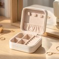 thumbnail image 3 of Travel Jewelry Box for Women Birthday Gifts Small Portable Organizer Case White, 3 of 5