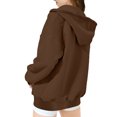 thumbnail image 4 of Tdoqot Girls Sweatshirt Jackets- Zip Up Loose Fit Fall Winter Casual Hoodies with Pockets Coffee Size 7-8, 4 of 4