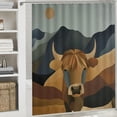 thumbnail image 6 of Bull mountains art deco  Bathroom Decor Set , multi size Colorful Luxurious Graphic Print Polyester Fabric Fashion Bathroom Decor Sets with Hooks  100％聚酯纤维 shower curtain for Bathroom shower curtain, 6 of 7