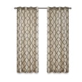 thumbnail image 2 of Fretwork Print Blackout Window Curtain, Grommet Top Window Curtain Panel for Living Room Bedroom, Scroll Geometric Fretwork Print Design Window Curtain Panel in Grommet Top, Khaki+Black, 2 of 9