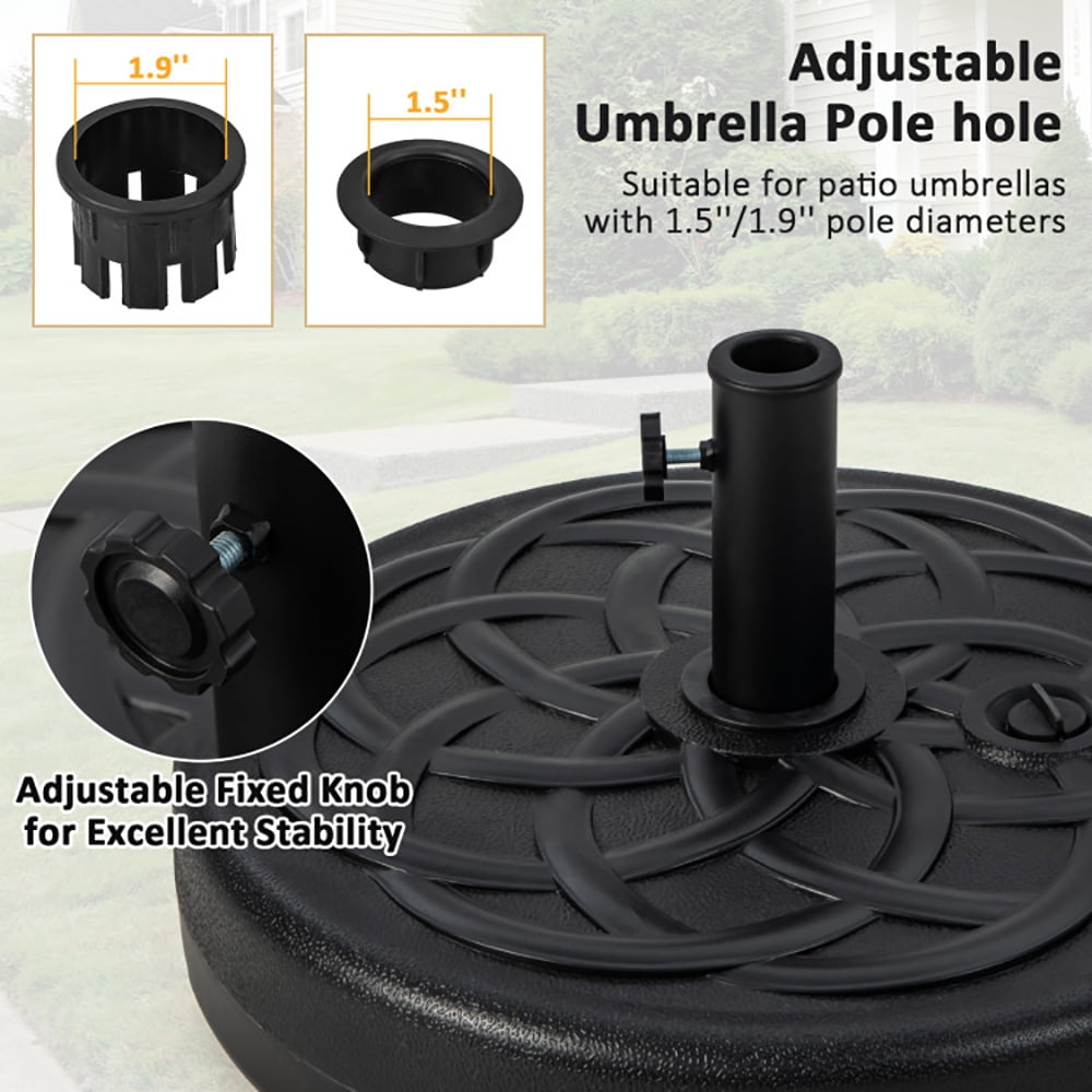Aimee Lii 22 Inch Fillable Heavy-Duty Round Patio Umbrella Base Stand, Umbrella Stand Outdoor Base, Black Aimee Lii 22 Inch Fillable Heavy-Duty Round Patio Umbrella Base Stand, Umbrella Stand Outdoor Base, Black