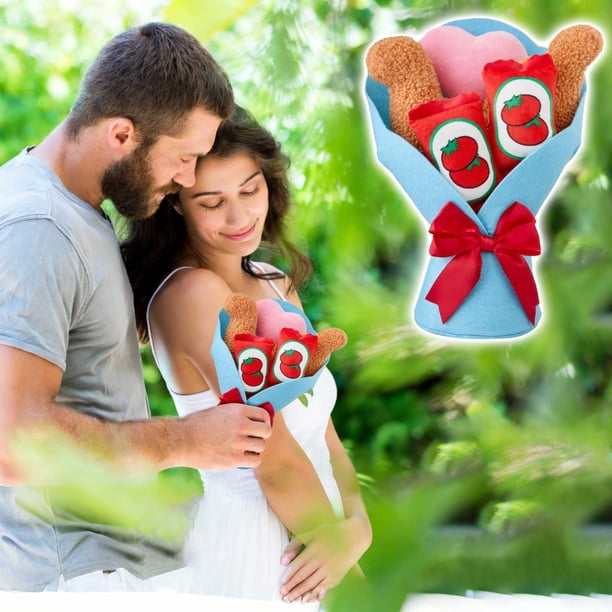 Muñeca de dormir de peluche Ramo de vaca Regalo de cumpleaños por San Valentín para y amantes de las vacas