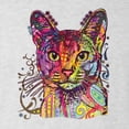 thumbnail image 5 of Wild Bobby, Dean Russo Colorful Cat Abyssinian Cat Lover Men Premium Tri Blend Tee, Heather White, X-Large, 5 of 5