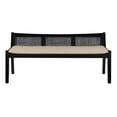 thumbnail image 2 of Linon Memphis Wood Bench Woven Cane Back Beige Padded Seat in Black Finish, 2 of 15