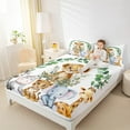 thumbnail image 5 of Feelyou Cute Leopard Cheetah Twin Sheet Sets for Child, Kawaii Hippo Elephant Twin Fitted Sheet, Jungle Animal Party Flat Sheet, Luxury Bedroom Decor, 3 Pieces, 5 of 8