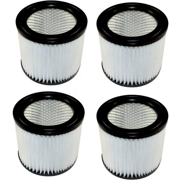 HQRP 4-Pack Small Cartridge Filter for Shop-vac 5 gallon HangUp & 1-4 gallon Wet/Dry Vacuums, 90398 Type AA