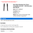 thumbnail image 2 of Rear Shock Absorber Set 2 Piece - Compatible with 2007 - 2009 Mercedes-Benz ML320 2008, 2 of 2