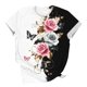thumbnail image 4 of Tops de Ajuste Suelto para las Mujeres Sudadera Casual Impresa Manga Corta Cuello Redondo Superior, Poliéster, 4 of 5