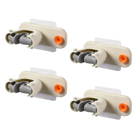 

4pcs Bathroom Storage Rack Mop Holder Broom Hook Punch-free Cleaning Tools Organizer Home Gadget for Home Shop (Beige)