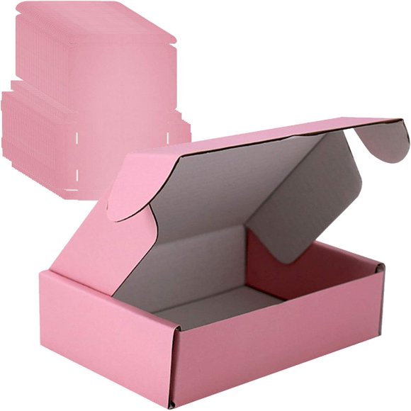 HAHDAXIA Small Shipping Boxes for Small Business Packaging ,Corrugated Cardboard Box Literature Mailer Colorful Present Box, 20 Pack (5.9x3.9x1.5 inches, Pink)