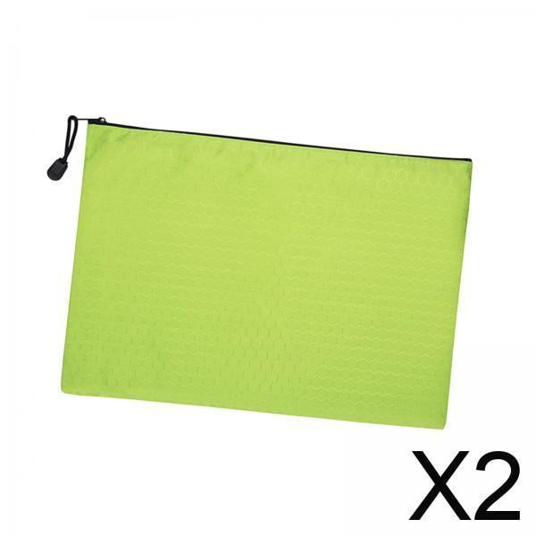 2 Bolsas De Archivo Con Cremallera Tamaño , Ligeras, Para Documentos De Oficina, Para El Hogar, Negocios, Maquillaje, Color Verde