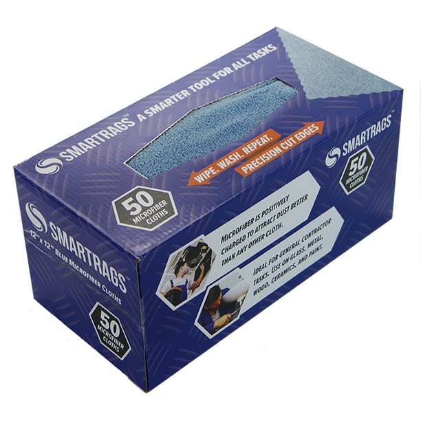 SmartRags Microfiber Cleaning Cloths 50 Cleaning Rags in a box 12