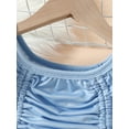 thumbnail image 6 of Franhais Little Girls Outfits, Solid Color Short Puff Sleeve Crop Tops + Elastic Waist Skirt, 6 of 9