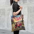 thumbnail image 4 of Be My Valentine's French Bulldog Truck Full of Love Flower Balloon All Over Print 3D Canvas Tote Bag Dog Lover Gifts Reusable Handbag - 02029, 4 of 5