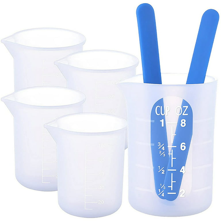 EUBUY Silicone Resin Measuring Cups Tool Kit Large Epoxy Resin Mixing Bowl  Jewelry Making Waxing Mold with Silicone Stir Sticks Pipettes Finger Cots