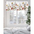 thumbnail image 5 of Spring Floral Valances for Windows, Simple White Yellow Red Flower Rod Pocket Kitchen Window Curtain Valance, Vintage Plant Window Treatment Valance Curtains for Kitchen Living Room Bathroom, 54"x18", 5 of 6