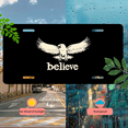 thumbnail image 5 of 1 Pcs 2D Flat License Plate Covers & Frames, Believe Eagle For Decorative Front, Waterproof For Decoration Aluminum License Plate Covers & Frames Cover For Men Women, 12" X 6", 5 of 7