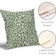 thumbnail image 2 of Sage Green Throw Pillow Covers 18X18 Inches Set of 2 Leopard Decorative Pillow Cases Animal Wildlife Pillow Cover with Zipper Home Decor for Sofa Couch Housewarming Gift Bed Couch Outdoor, 2 of 6